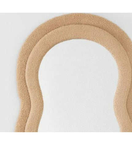 Home ESPRIT Wandspiegel in bruin fluweel, Scandinavisch design, 60 x 4 x 160 cm, with a soft velvet frame for stylish home decor.
