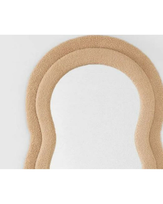 Home ESPRIT Wandspiegel in bruin fluweel, Scandinavisch design, 60 x 4 x 160 cm, with a soft velvet frame for stylish home decor.