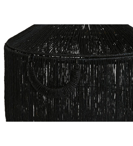 Home ESPRIT black jute and metal basket set for home organization, 2-piece storage and kitchen baskets with handles.