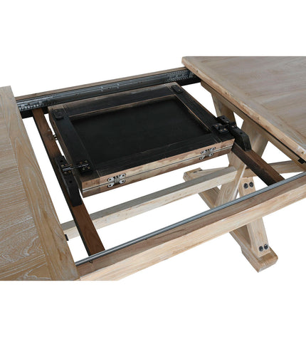 Home ESPRIT eettafel in natuurlijk gerecycled elmhout, 180x90x76 cm, modern dining table with wood grain details.