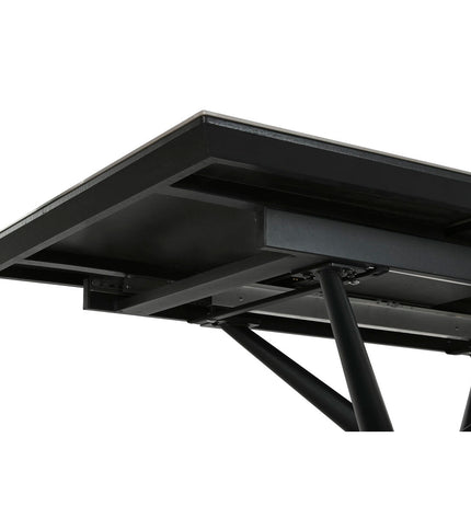 Home ESPRIT black and gray rectangular dining table with metal frame and ceramic top, 160 x 90 x 76 cm, modern kitchen furniture.