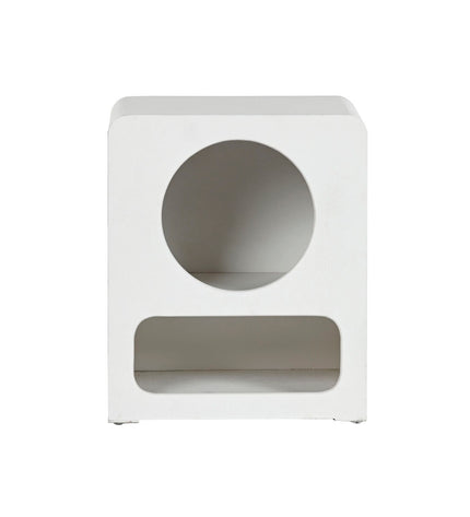 Home ESPRIT Nachtkastje in wit hout MDF, 40x30x48 cm, showing a modern bedside table with clean lines and wooden finish.