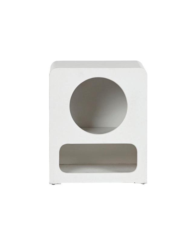 Home ESPRIT Nachtkastje in wit hout MDF, 40x30x48 cm, showing a modern bedside table with clean lines and wooden finish.