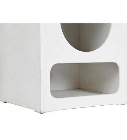 Home ESPRIT Nachtkastje in wit hout MDF, 40x30x48 cm, modern bedside table with clean design and storage space.