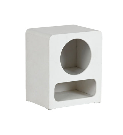 Home ESPRIT Nachtkastje in wit hout MDF, 40x30x48 cm, modern bedside table with clean lines and natural wood finish.