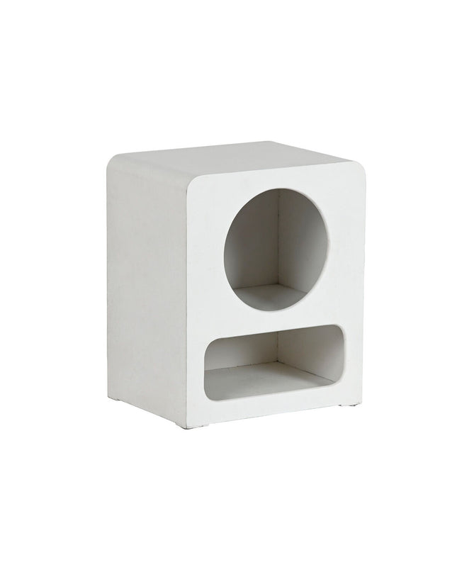 Home ESPRIT Nachtkastje in wit hout MDF, 40x30x48 cm, modern bedside table with clean lines and natural wood finish.