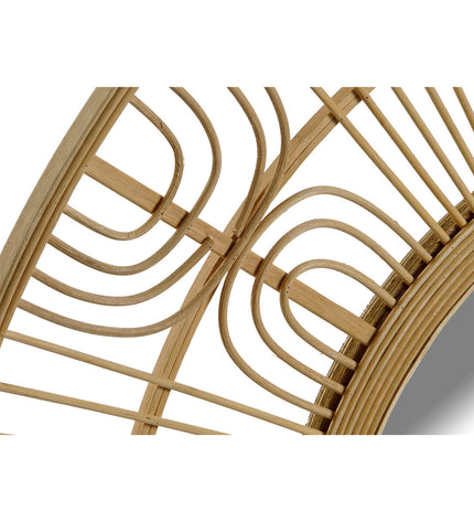 Round home ESPRIT Wandspiegel in scandinavian style, 80x2x80 cm, with a natural wood frame for modern wall decor.