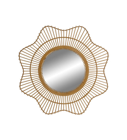Home ESPRIT Wandspiegel in scandi style, natural wood frame, 85x2x85 cm, perfect for home decor and mirror accents.