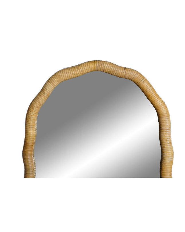 Home ESPRIT Wandspiegel Natuurlijk Scandi, 51x4.5x120 cm, round mirror with natural wood frame for stylish home decor.