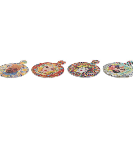 Set of four Home ESPRIT Kurk Dolomite placemats, 18x23 cm, made of cork and dolomite for home dining and coffee table decor.
