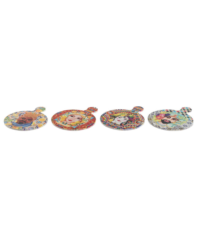Set of four Home ESPRIT Kurk Dolomite placemats, 18x23 cm, made of cork and dolomite for home dining and coffee table decor.