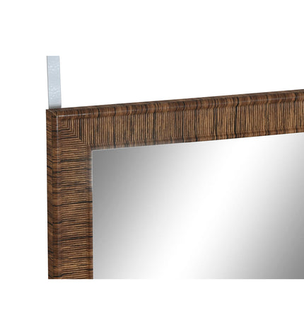 Set of four Home ESPRIT wall mirrors in beige, brown, and gray, featuring natural wood frames, measuring 35x2x125 cm.