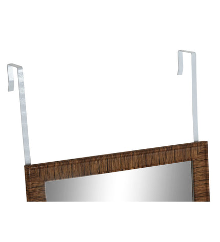 Set of four Home ESPRIT wall mirrors in beige, brown, and gray with natural wood finish, measuring 35x2x125 cm for home decor.