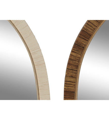 Set of four Home ESPRIT beige and ivory natural wood Wandspiegel mirrors in Scandi style, measuring 55x2x75 cm.