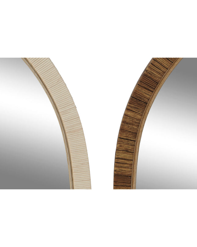 Set of four Home ESPRIT beige and ivory natural wood Wandspiegel mirrors in Scandi style, measuring 55x2x75 cm.