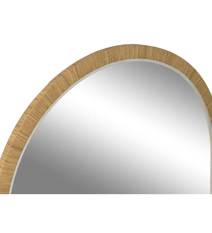 Set of four Home ESPRIT round wall mirrors in beige, natural, and ivory tones, each measuring 55x2x75 cm, for stylish home decor.