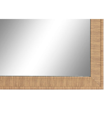 Pair of Home ESPRIT round brown natural Scandi wall mirrors, 93.5 x 2.5 x 134 cm, with sleek minimalist design for home decor.