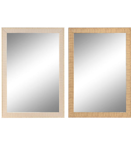Pair of Home ESPRIT brown natural Scandi wall mirrors, 93.5 x 2.5 x 134 cm, stylish house decor for modern interiors.
