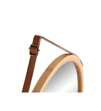 Home ESPRIT Wandspiegel in natuurlijk eenvoudig design, 45x2x45 cm, with a minimalist frame for wall decor in house and kitchen.