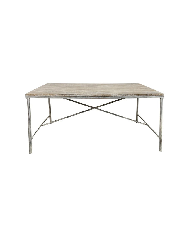 Home ESPRIT white dining table with iron legs and mango wood top, 160x90x80 cm, in a modern kitchen setting.