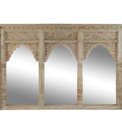 Home ESPRIT natural wall mirror, 160x12x110 cm, featuring a sleek rectangular design for stylish home decor.