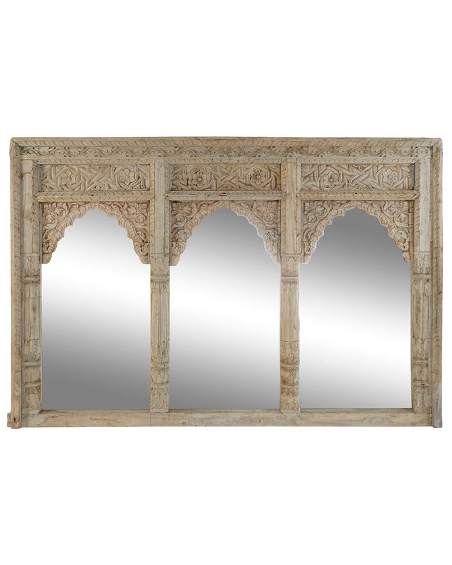 Home ESPRIT natural wall mirror, 160x12x110 cm, featuring a sleek rectangular design for stylish home decor.