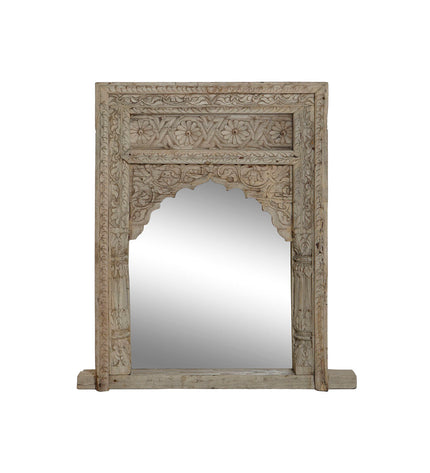 Home ESPRIT Wandspiegel Natuurlijk, 60x10x85 cm, modern mirror with natural wood frame for home decor.