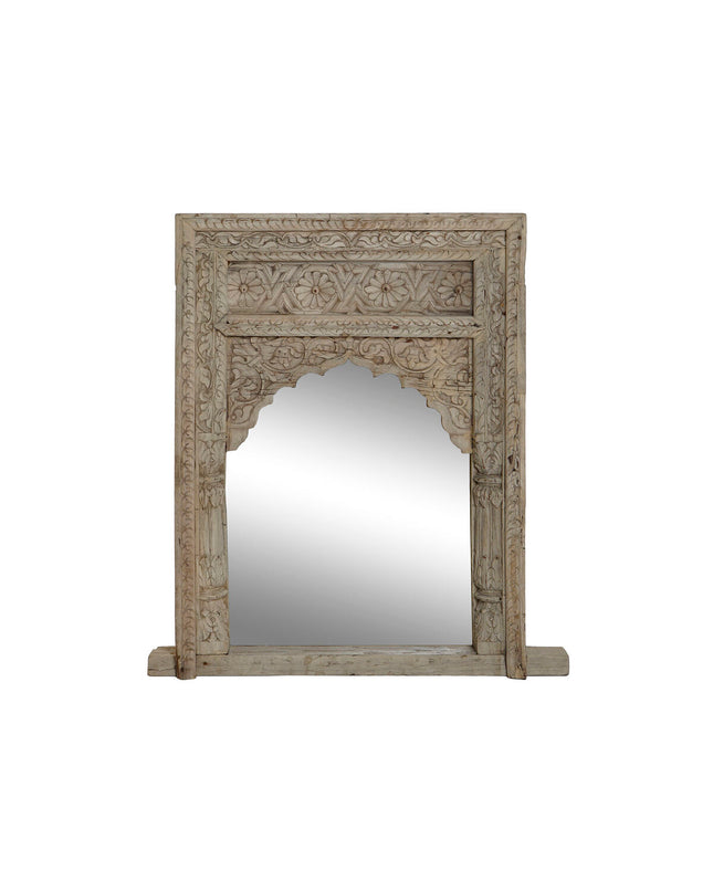 Home ESPRIT Wandspiegel Natuurlijk, 60x10x85 cm, modern mirror with natural wood frame for home decor.