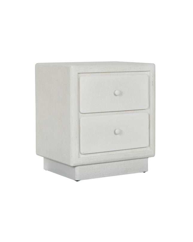 White Home ESPRIT nightstand with drawers, measuring 48x36x53 cm, made of furniture for home and kitchen.