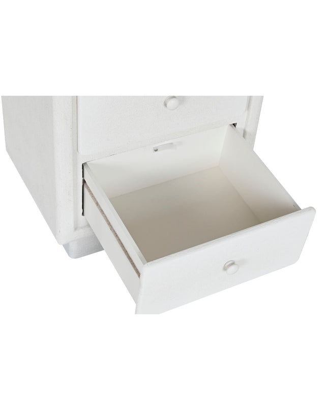White Home ESPRIT nightstand with 48x36x53 cm dimensions, featuring a sleek design, suitable for bedroom or living space.
