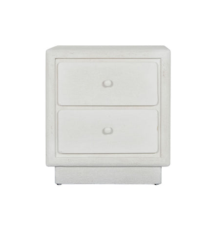 Home ESPRIT white nightstand with 48x36x53 cm dimensions, featuring a modern design for bedroom furniture.