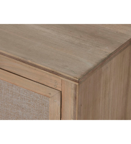 Home ESPRIT nightstand, 48x35x66 cm, modern furniture with a sleek wooden finish, suitable for bedroom decor.