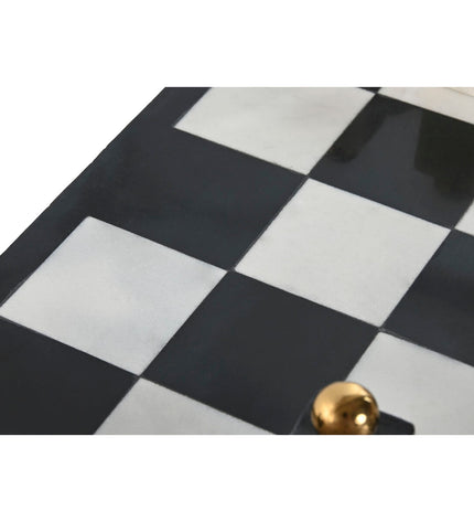 Home ESPRIT chess set with steel and granite pieces, featuring a sleek, modern design for playing and display.