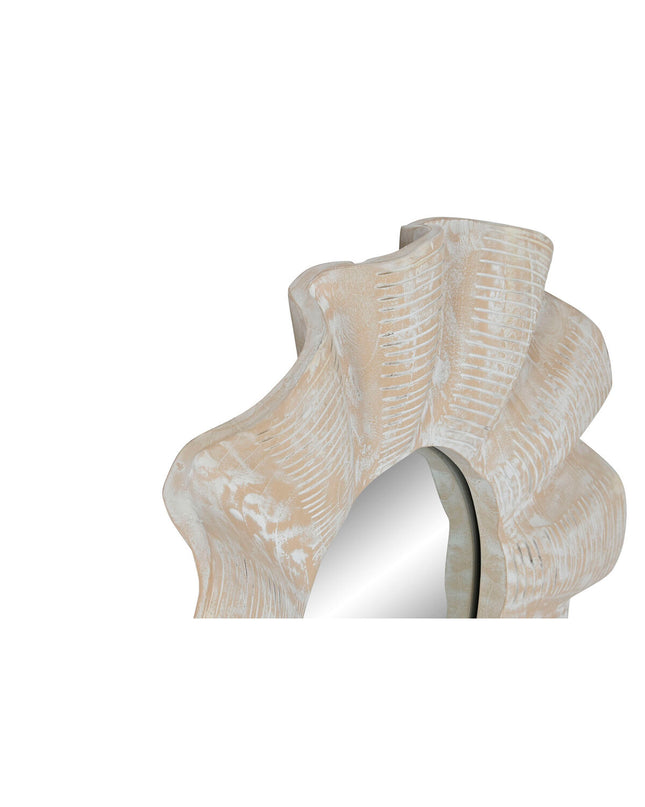 Home ESPRIT Wandspiegel in wit met decapé en getailleerde rand, 76 x 7 x 76 cm, elegant huisdecoratie mirror.