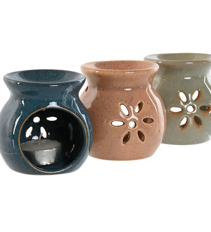 Home ESPRIT essential oil burner, 11x6x24.5 cm, three-piece set, decorative home and kitchen accessory, ceramic design