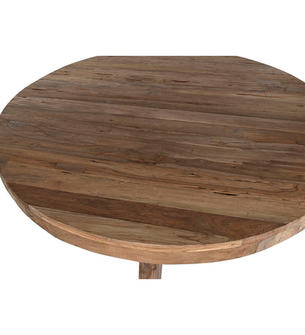 Home ESPRIT teakhouten eettafel 160x160x78 cm met stevig ontwerp, geschikt voor huis en koken, zichtbare teakhoutafwerking.