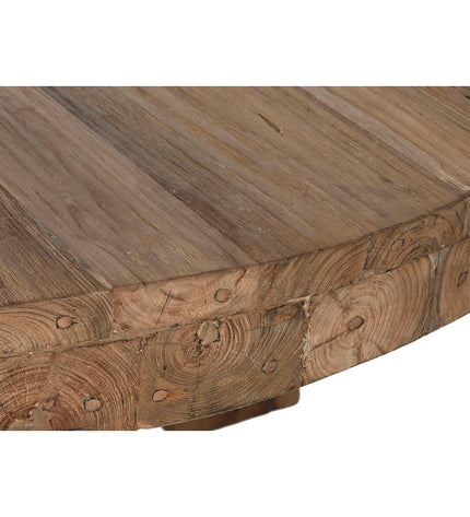 Home ESPRIT teakhouten eettafel 160x160x78 cm in modern dining room with wooden surface and sturdy legs.