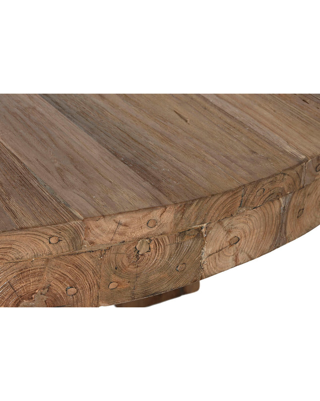 Home ESPRIT teakhouten eettafel 160x160x78 cm in modern dining room with wooden surface and sturdy legs.