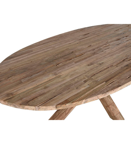 Home ESPRIT teakhouten eettafel 220x120x78 cm met stevige houten tafelblad en moderne design in huis en koken meubelstijl.