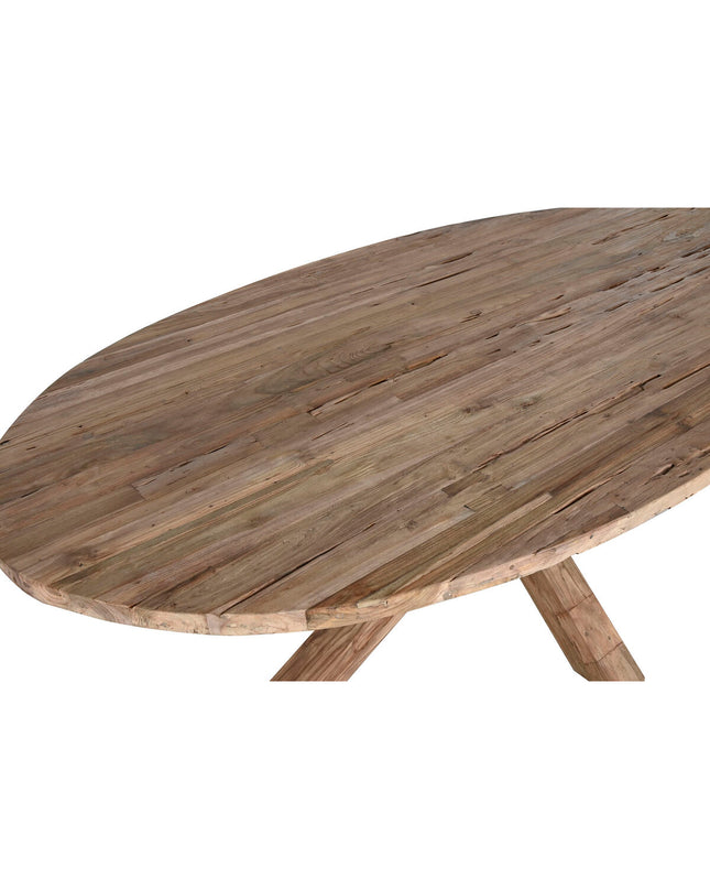 Home ESPRIT teakhouten eettafel 220x120x78 cm met stevige houten tafelblad en moderne design in huis en koken meubelstijl.