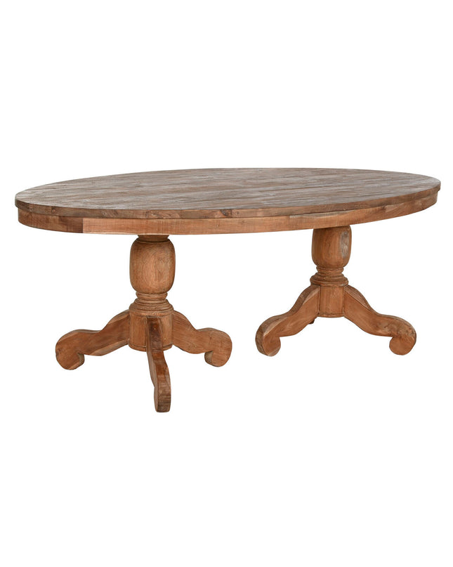Home ESPRIT eettafel in natuurlijk teakhout, 220x110x78 cm, showing the rectangular wooden dining table with smooth finish.