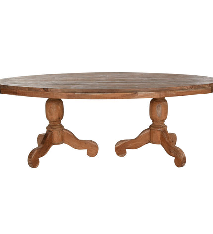 Home ESPRIT eettafel in natuurlijk teakhout, 220x110x78 cm, showing the rectangular dining table with wood grain detail.