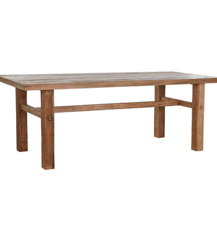 Home ESPRIT teakhouten eettafel 220x90x78 cm met strak design, geschikt voor huis en koken interieur.