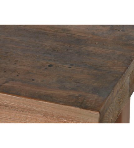 Home ESPRIT teakhouten eettafel 220x90x78 cm voor huis en koken, zichtbaar met houten tafel en stoelen in een modern interieur.