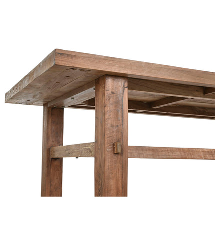Home ESPRIT eettafel in teakhout, 220x90x78 cm, with sturdy rectangular design for dining and living spaces.