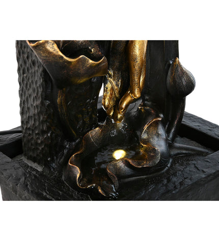 Two Home ESPRIT outdoor Buddha garden ornaments, Oriental-style, 21x19x27 cm, decorative pieces for outdoor garden or patio.