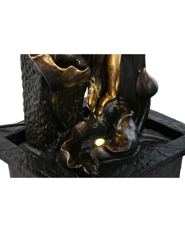 Two Home ESPRIT outdoor Buddha garden ornaments, Oriental-style, 21x19x27 cm, decorative pieces for outdoor garden or patio.