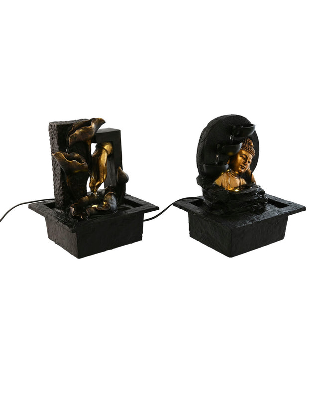 Pair of outdoor Buddha garden ornaments by Home ESPRIT, 21x19x27 cm, featuring oriental design in earthy tones.