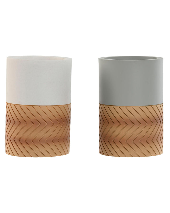 Two natural gray resin Glas Home ESPRIT bathroom soap dishes with 7x7x10.5 cm dimensions, designed for home and cooking use.