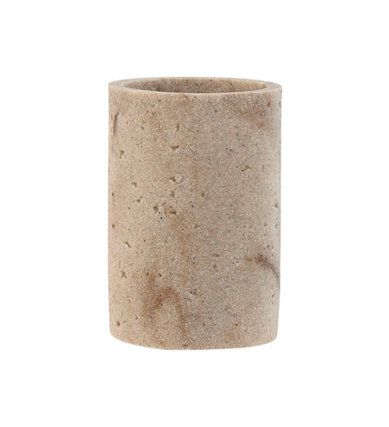 Home ESPRIT Glas Hars for home and bath, crème color, 7x7x10 cm, with a smooth, rounded design suitable for bathroom decor.